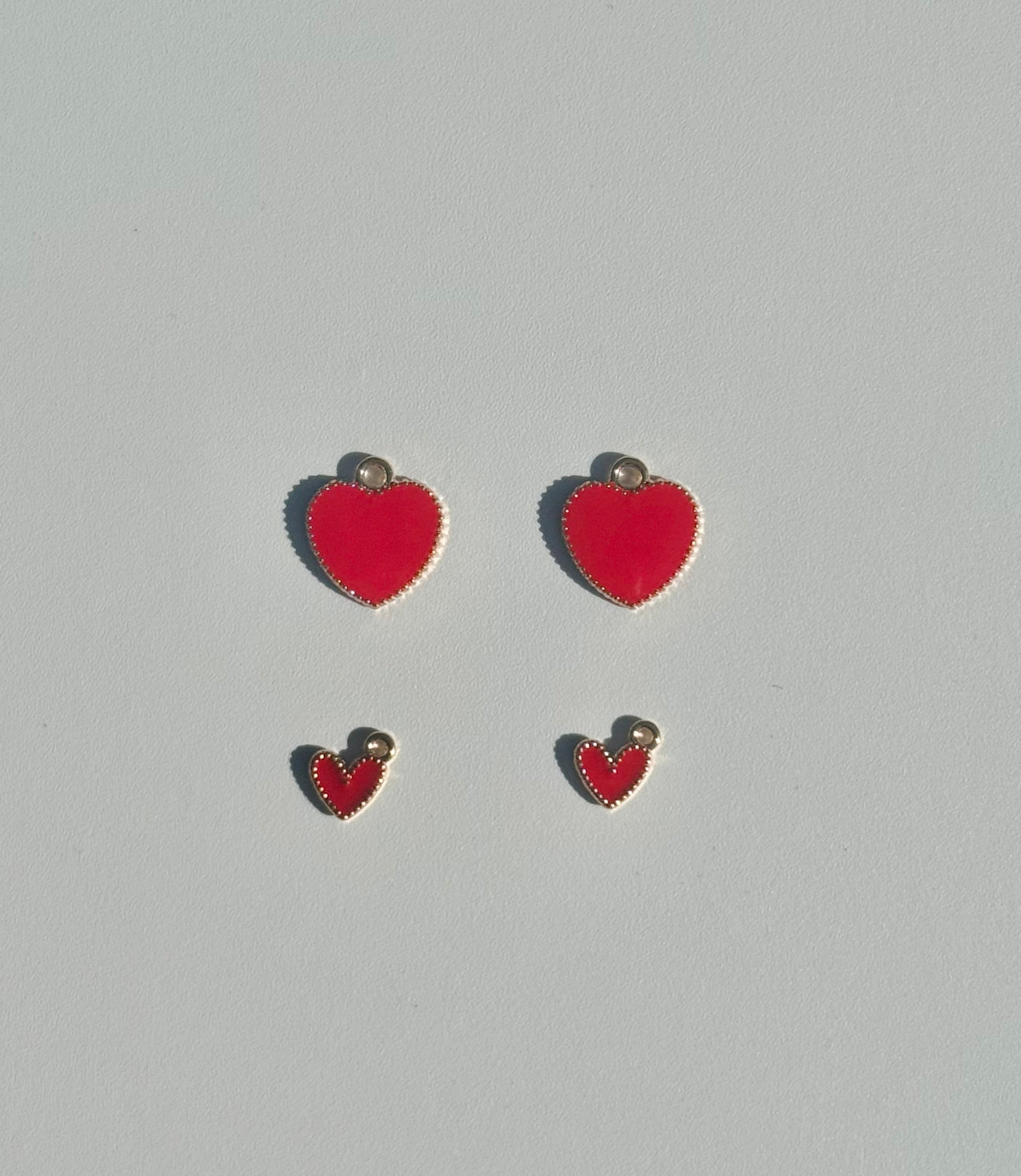 Red Hearts Charm Set