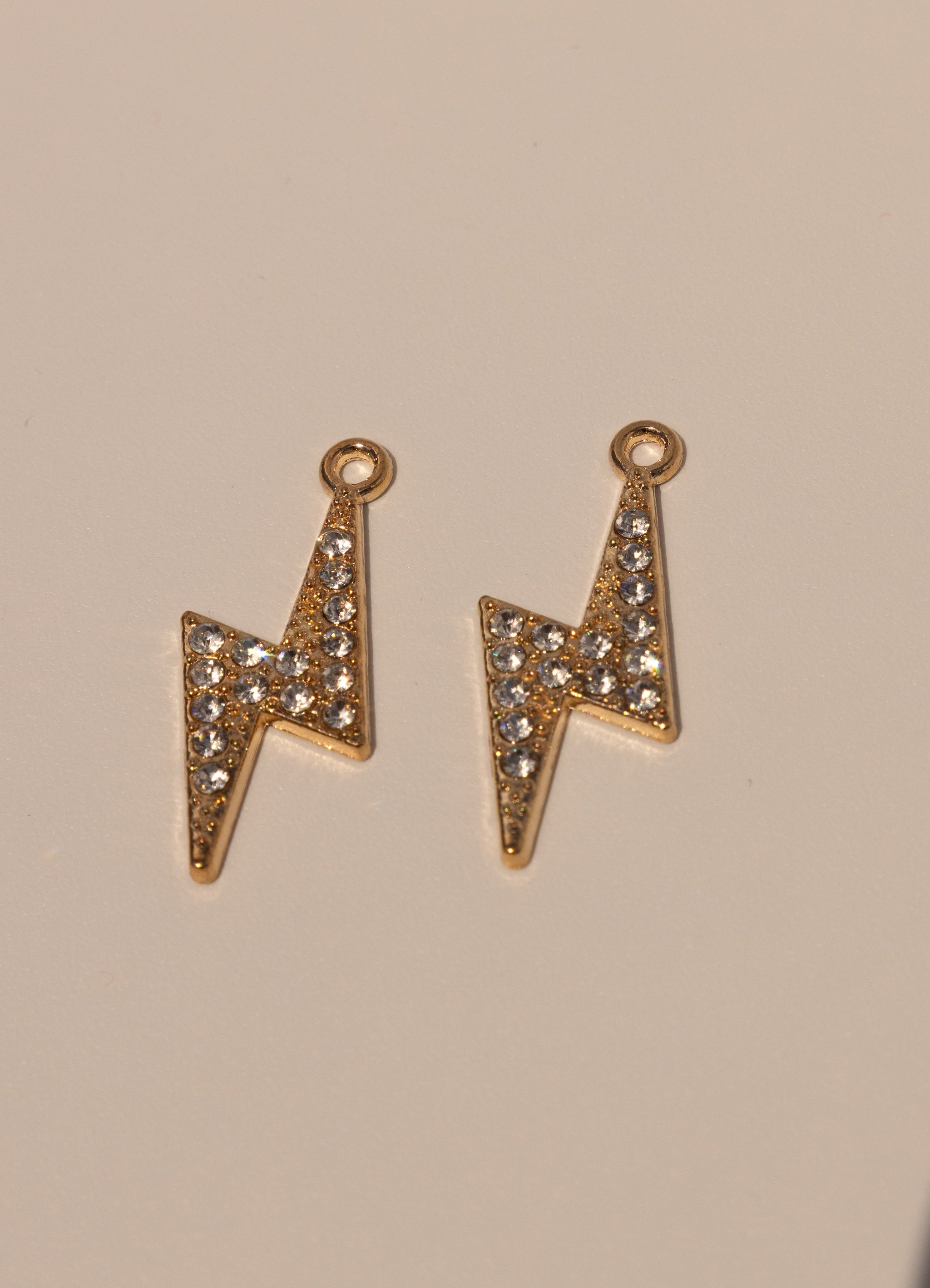 Rhinestone Lightning Bolt Charm Set