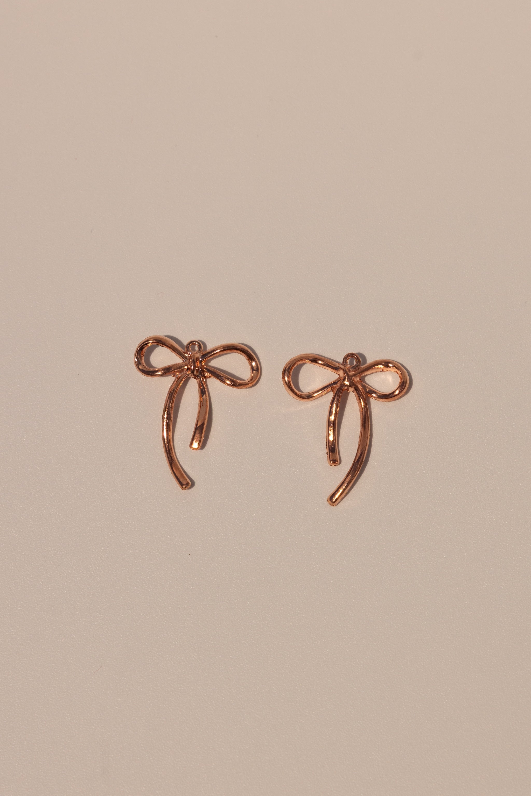 Rose Gold Bows Charm Set